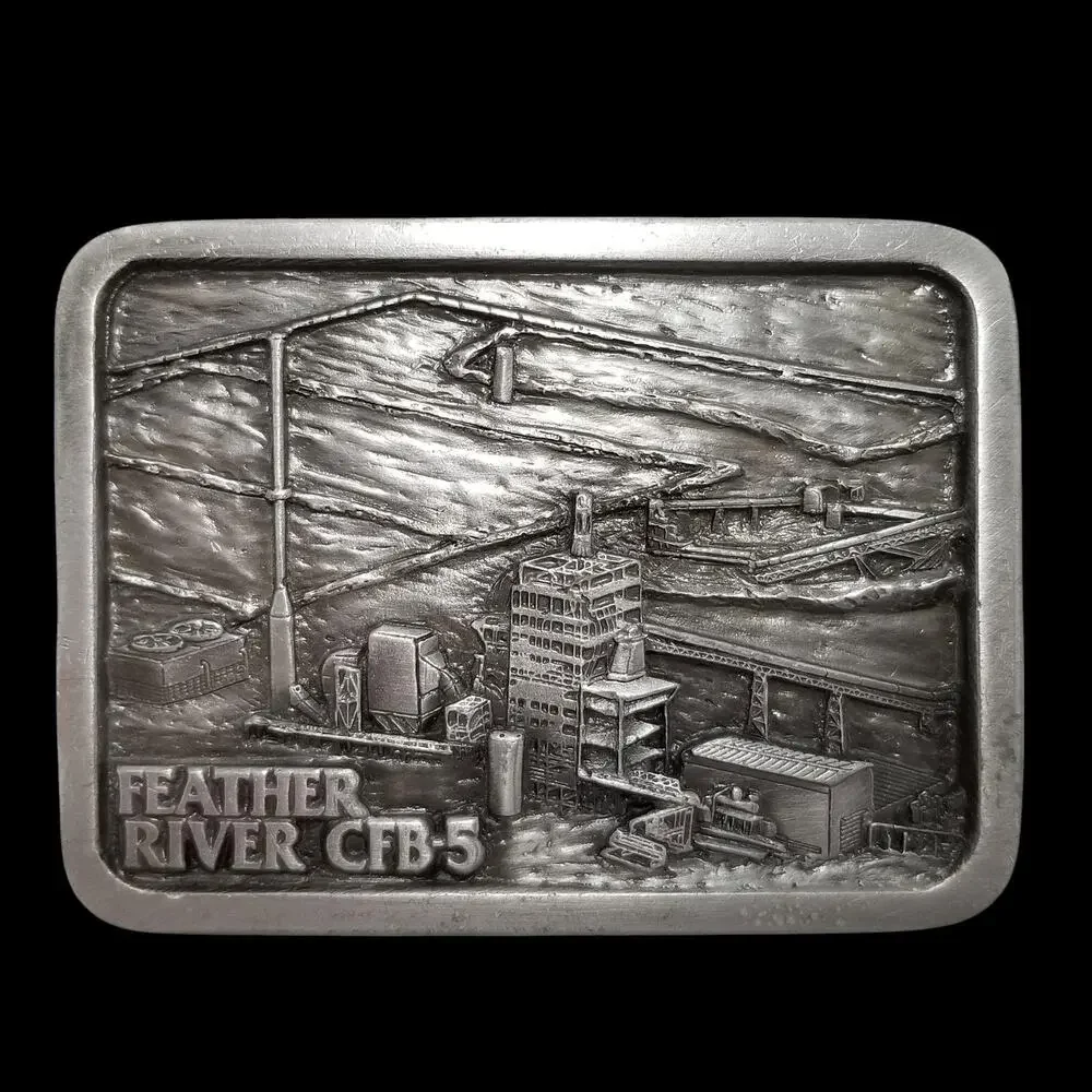 1987 Feather River CFB-5 Energy Facility Pewter Belt‎ Buckle Babcock & Wilcox
